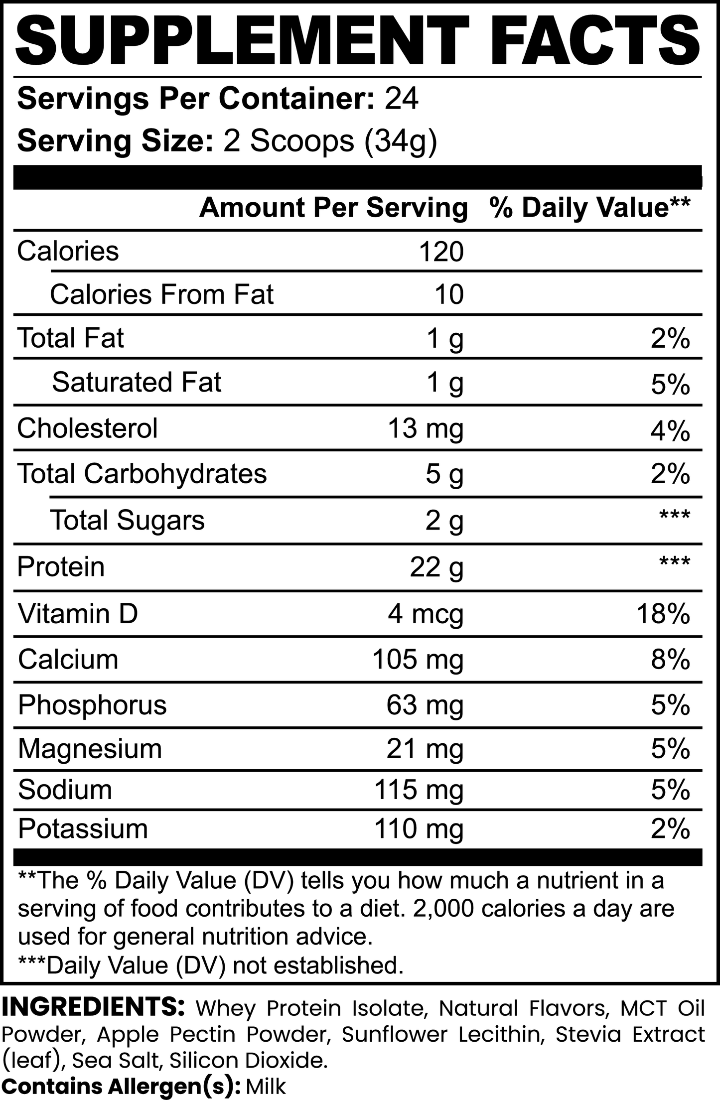 Advanced 100% Whey Protein ISOLATE (Vanilla)